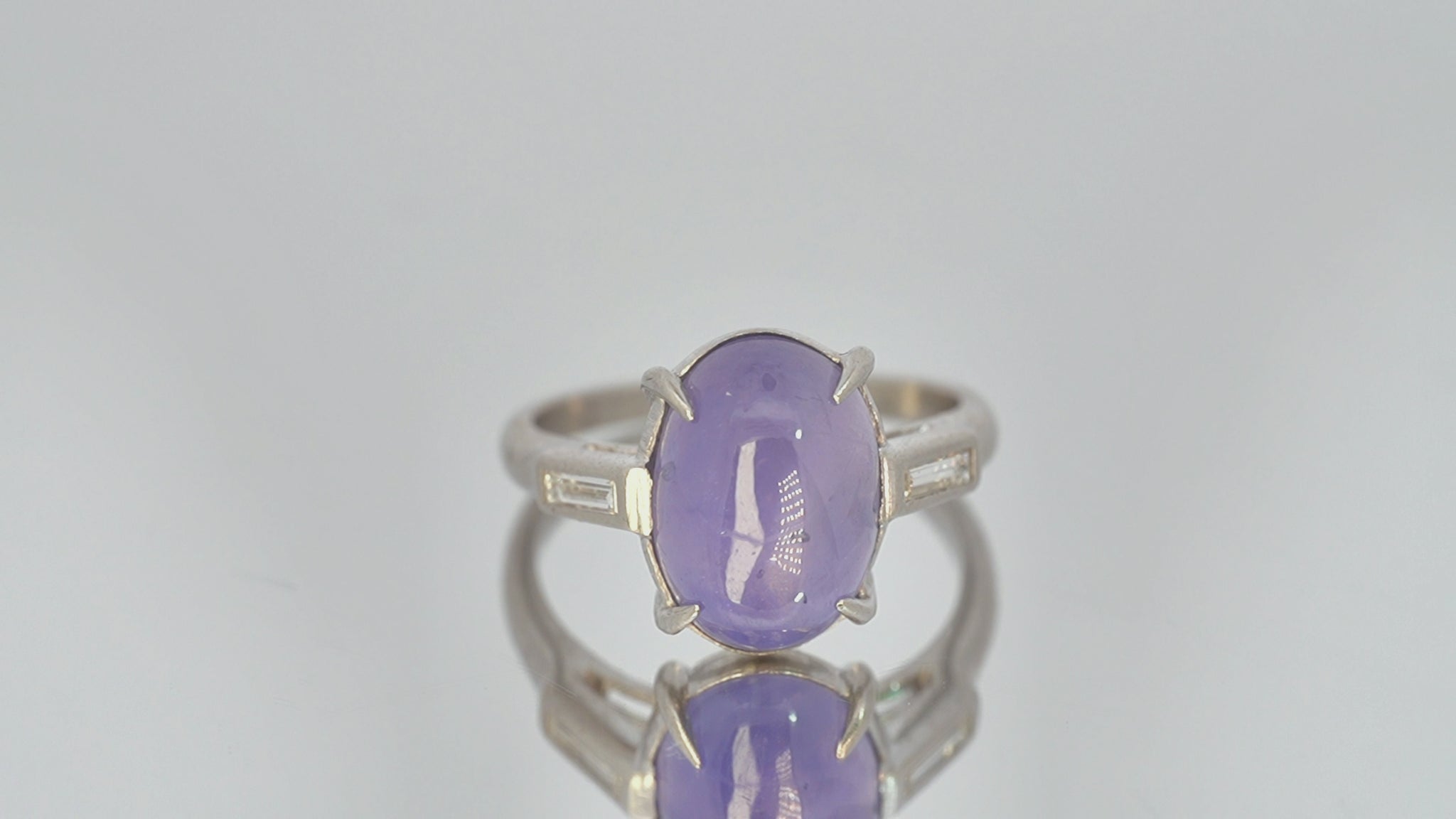 Antique Platinum No Heat Star Sapphire Statement Ring