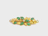 Vintage 23k Yellow Gold Jade and Opal Bar Brooch
