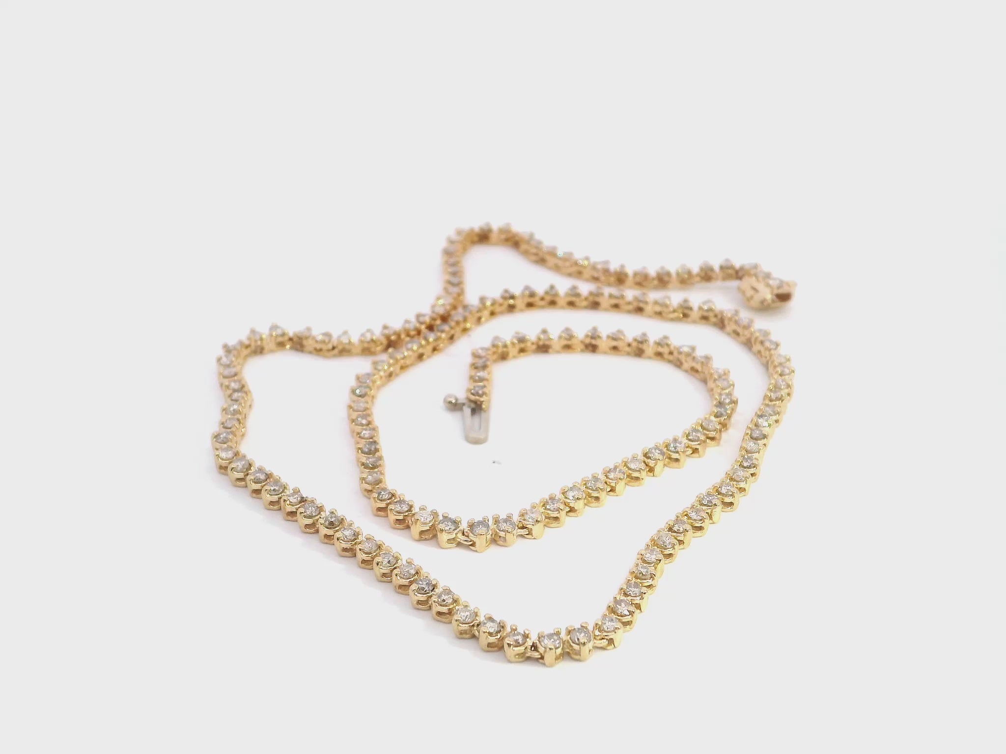 14k Yellow Gold 3.62tcw Diamond Tennis Necklace