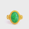 Vintage 23k Yellow Gold 2.35ct Jade Ring
