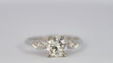 Vintage Platinum 3-Stone 1.11 TCW Diamond Engagement Ring