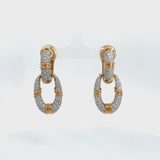 Vintage 14K Yellow Gold 3.84 TCW Diamond Omega Back Dangle Earrings