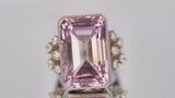 GIA Certified 14K Gold 30.50 Ct Kunzite & 0.80 TCW Diamond Cocktail Ring 13.21 G