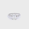 Vintage Platinum 1.29ct H VS1 Emerald Cut Diamond Engagement Ring GIA