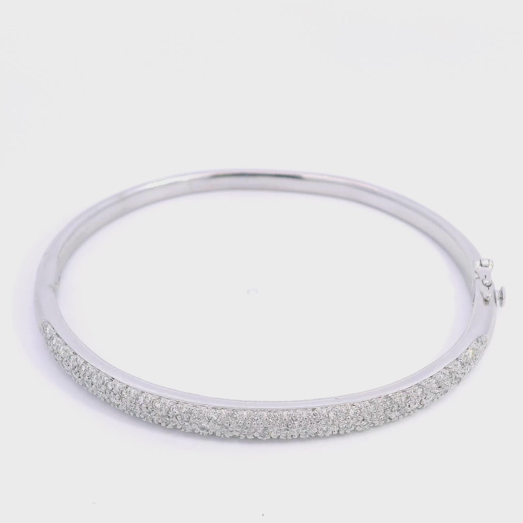 Vintage Platinum and Diamond Hinged Bangle