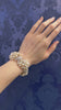 Vintage Platinum and White Gold Akoya Pearl and 12.5tcw Diamond Cluster Bracelet