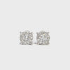 Vintage 14k White Gold Diamond Pave Stud Earrings