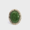 Vintage 14K Yellow Gold Jade Cabochon Cocktail Ring