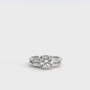 Vintage White Gold 0.74ct H SI1 Diamond Engagement Ring and Band Set GIA