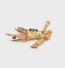 Vintage 14K Yellow Gold Ruby Sapphire Turquoise Scare Crow Pin Brooch 8.7 Grams