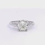 Vintage White Gold 1.28ct Old European Cut Diamond Solitaire Engagement Ring