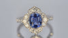 18k White Gold 1.51ct Ceylon Blue Sapphire and Diamond Ring GIA