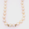 Vintage 18K Yellow Gold Pearl and Diamond Rondelle Bead Necklace