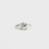 Vintage 2.2ct Round Brilliant Diamond White Gold Engagement Ring