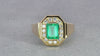 18K Yellow Gold GIA Colombian F2 Emerald & 0.28tcw Diamond Ring