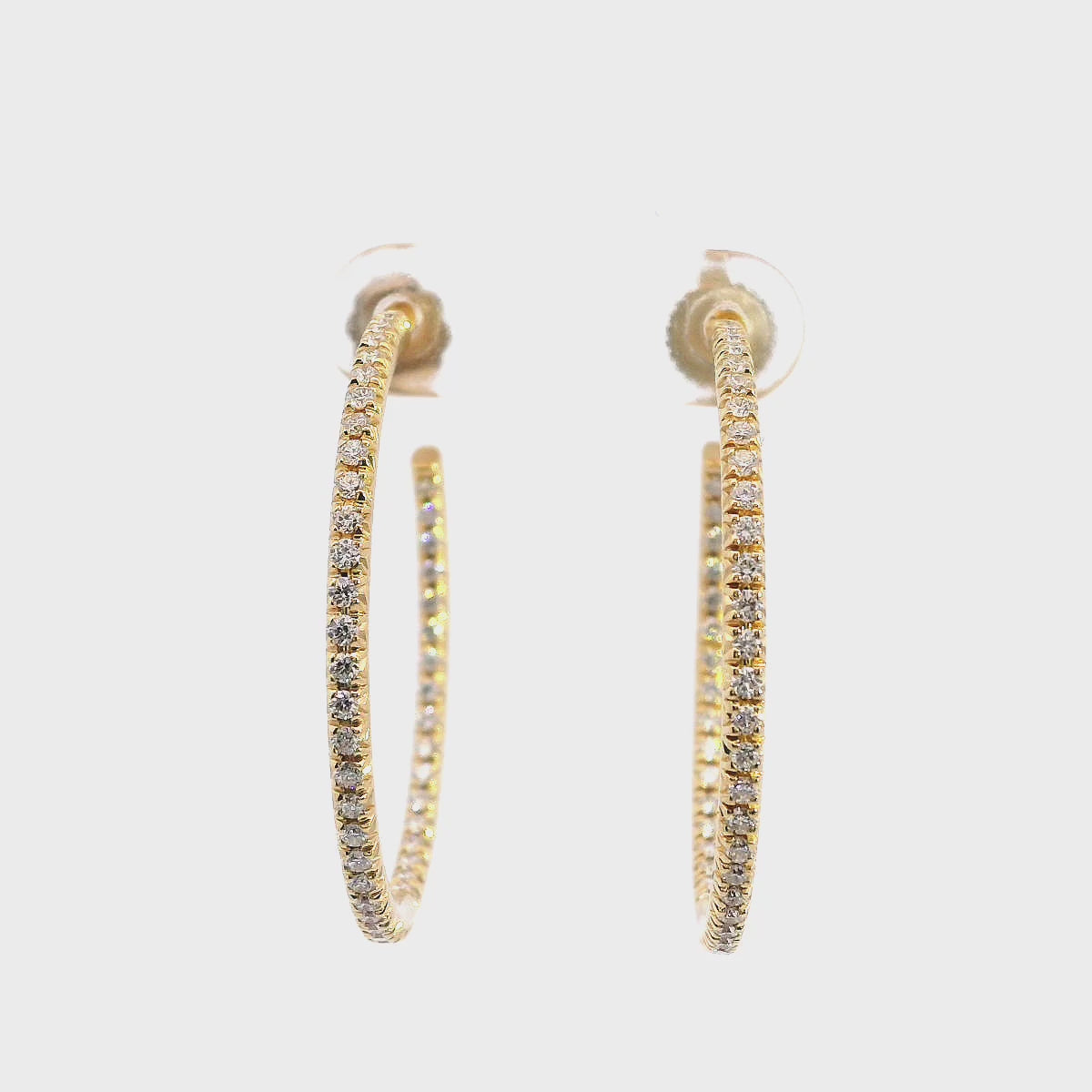 Tiffany & Co. 18K Diamond Large Metro Hoop Earrings