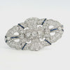 Vintage Art Deco Platinum 5 TCW Diamond and Sapphire Brooch