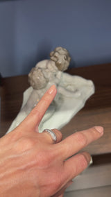 Antique Art Deco Platinum 0.32 TCW Diamond Band Ring Size 4.5
