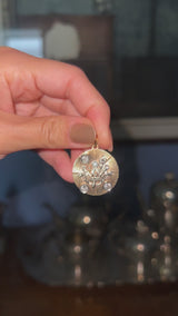 Vintage 14K Yellow Gold 0.59 TCW Old Euro Diamond Crown Pendant