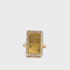 Credit Suisse 1 Gram 24K Fine Gold Bar in a 14k Gold and Diamond Frame Ring