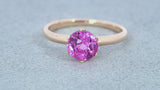 Vintage 15k Yellow Gold 1.75ct Pink Sapphire Solitaire Ring