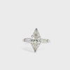 Vintage 14k White Gold Marquise Diamond Engagement Ring