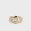 Vintage 14k Yellow Gold Marquise and Baguette Cut Diamond Ring
