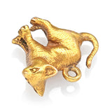Vintage 14K Yellow Gold Kitten Cat Charm Pendant