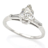 Vintage 14K White Gold 0.63 Ct Diamond Three-Stone Band Ring