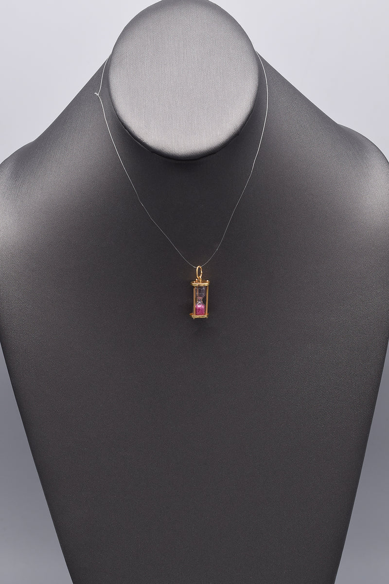 Vintage 14K Yellow Gold Hourglass Charm Pendant