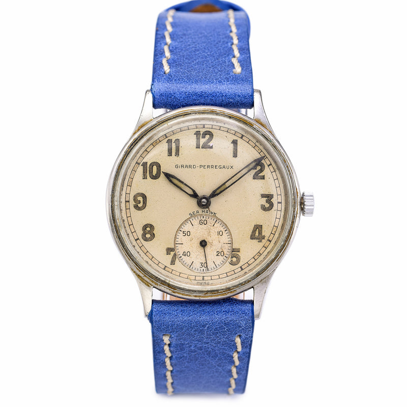 Vintage Girard Perregaux Sea Hawk Watch Military WWII Men's 31mm Tropical Dial