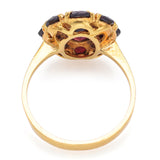 Vintage 18K Yellow Gold Garnet Oval Cocktail Ring 4.9 Grams Size 7.5