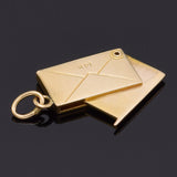 Vintage 14K Yellow Gold I Love You Western Union Telegram Charm Pendant