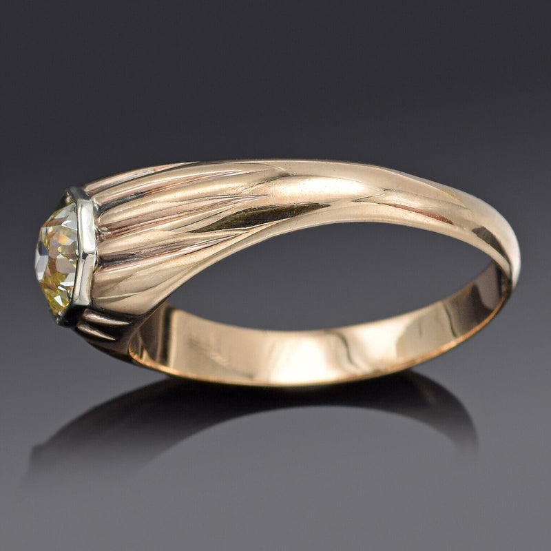 Antique 14K Yellow Gold 0.93 Ct Diamond Art Deco Band Ring 5.8 Grams Size 10