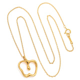 Tiffany & Co. Elsa Peretti 18K Yellow Gold Apple Pendant Necklace 16 Inches
