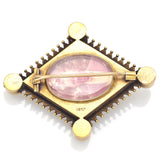 Antique English 18K Gold Turquoise & Sea Pearl Love Locket Brooch Pendant