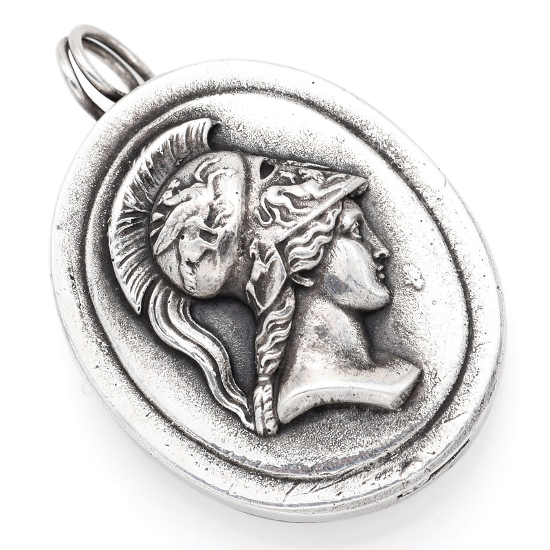 Vintage Henryk Winograd HW 999 Fine Silver Repoussé Roman Soldier Pendant 28.0mm
