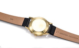 Vintage 1960s 14K Gold Heuer Triple Date Automatic Watch Men's 33mm