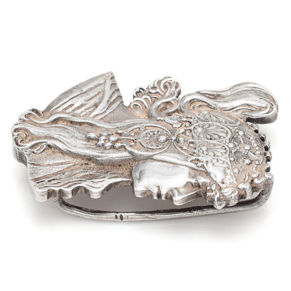 Vintage Sandy Val Sterling Silver Mucha Girl Belt Buckle 66.9 x 46.5 mm
