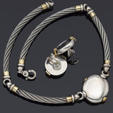 Vintage Sterling Silver & 18K Gold Ancient Roman Coin Necklace & Earrings Set