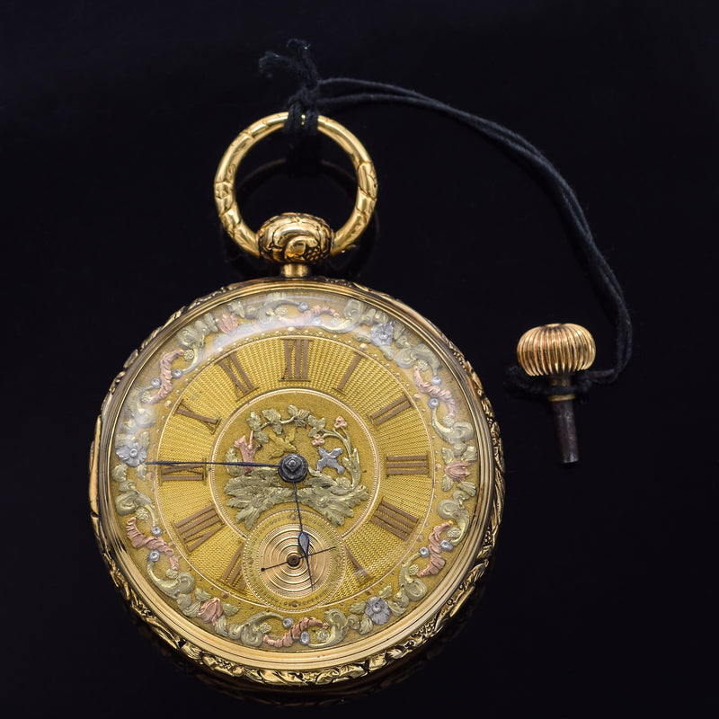 Antique John Moncas Liverpool #7468 18K Yellow Gold Key Wind Pocket Watch