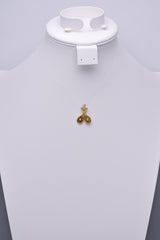 Vintage 18K Yellow Gold Tennis Charm Pendant