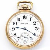 Antique Hamilton 992 21 Jewels Railroad Pocket Watch 10K Gold Filled Case