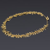 Vintage 14K Yellow Gold Feathers Dangle Toggle Chain Necklace