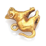 Vintage 14K Yellow Gold Kitten Cat Charm Pendant