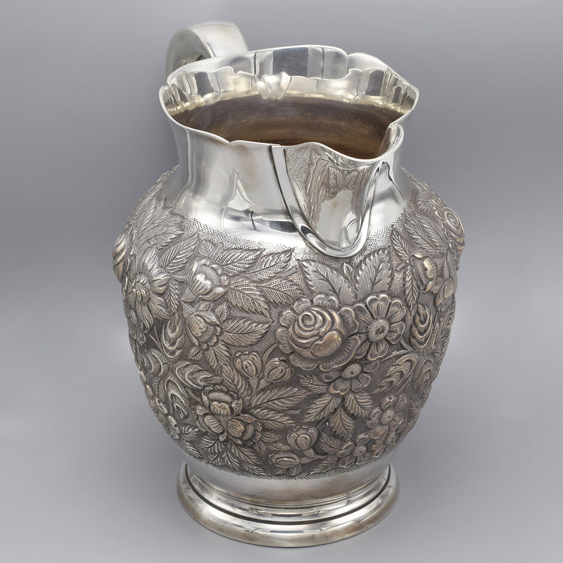 S. Kirk & Sons Sterling Silver Hand-Chased Repousse Water Pitcher