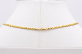 Vintage 18K Yellow Gold Emerald & CZ Pendant Necklace 17 Inches