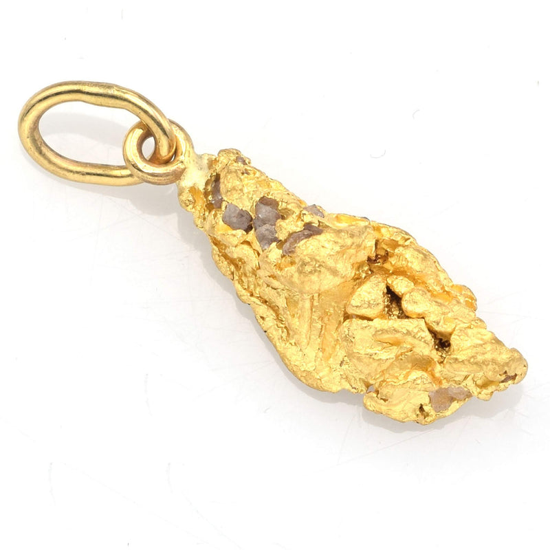 Vintage 24K Natural Yellow Gold Nugget Charm Pendant