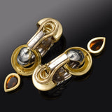 Vintage Van Cleef & Arpels 18K Yellow Gold Sterling Silver Citrine Earrings