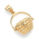Vintage 14K Yellow Gold Nantucket Basket Charm Pendant